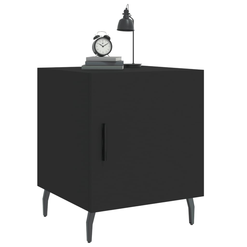 Nachttische 2 Stk. Schwarz 40x40x50 cm Holzwerkstoff - Pazzar.ch