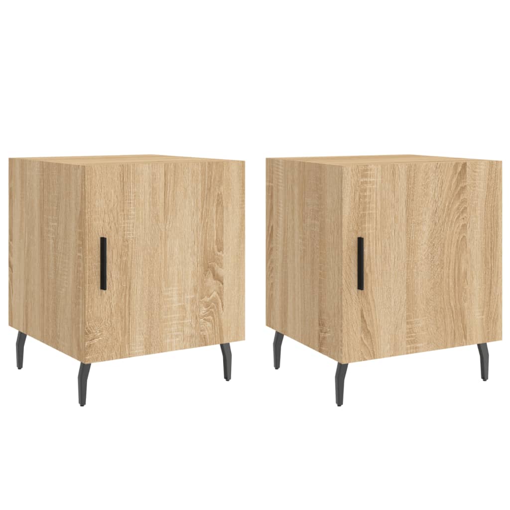 Nachttische 2 Stk. Sonoma-Eiche 40x40x50 cm Holzwerkstoff - Pazzar.ch