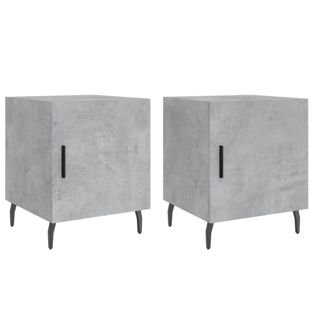 Nachttische 2 Stk. Betongrau 40x40x50 cm Holzwerkstoff - Pazzar.ch