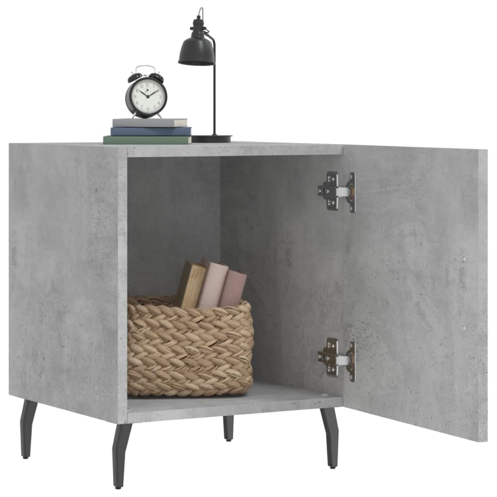 Nachttische 2 Stk. Betongrau 40x40x50 cm Holzwerkstoff - Pazzar.ch