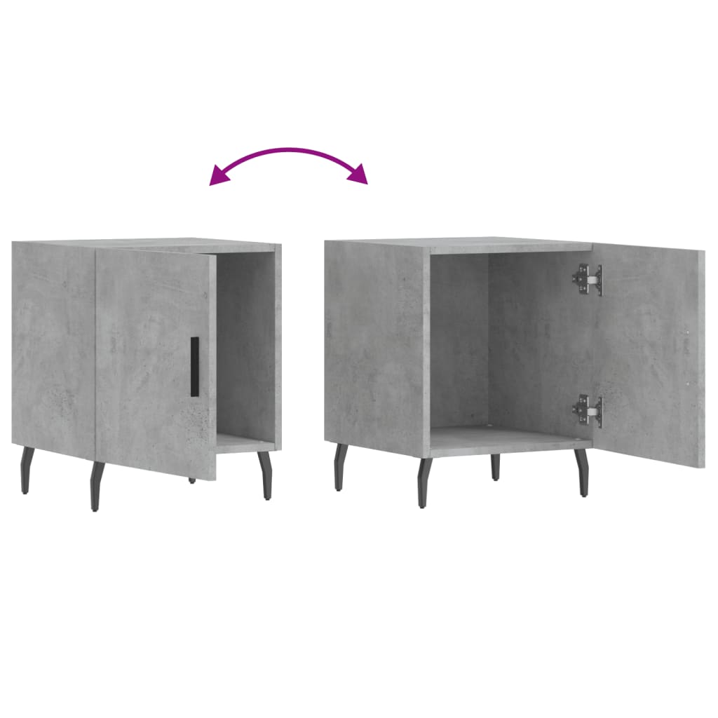 Nachttische 2 Stk. Betongrau 40x40x50 cm Holzwerkstoff - Pazzar.ch
