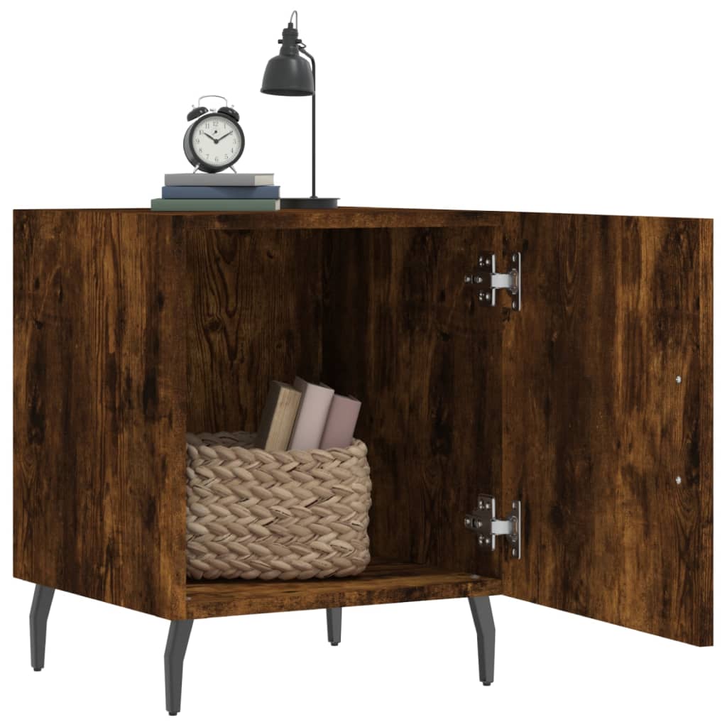 Nachttische 2 Stk. Räuchereiche 40x40x50 cm Holzwerkstoff - Pazzar.ch