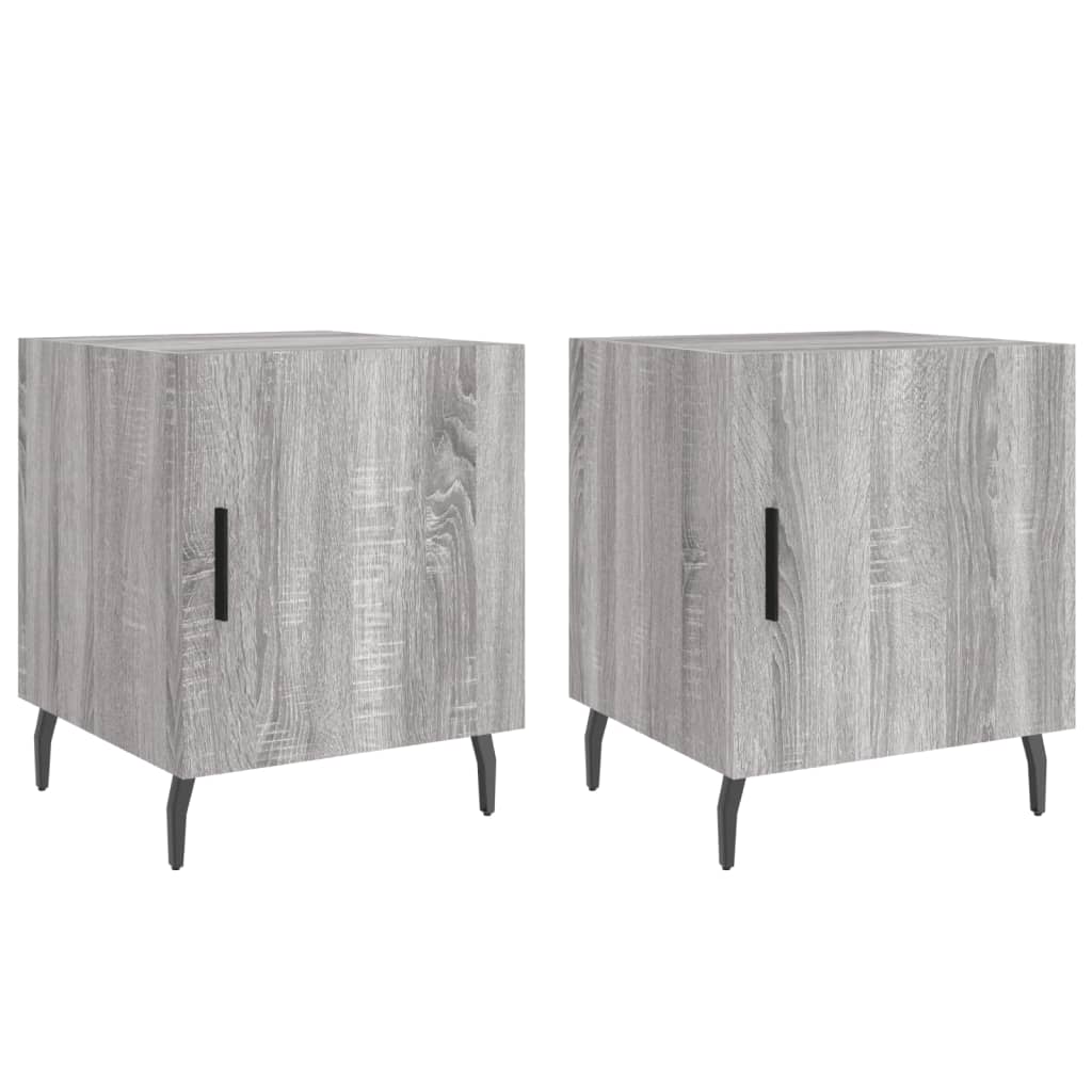 Nachttische 2 Stk. Grau Sonoma 40x40x50 cm Holzwerkstoff - Pazzar.ch