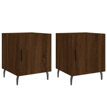 Nachttische 2 Stk. Braun Eichen-Optik 40x40x50 cm Holzwerkstoff - Pazzar.ch