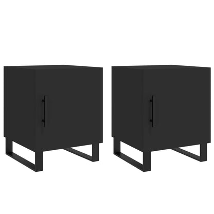 Nachttische 2 Stk. Schwarz 40x40x50 cm Holzwerkstoff - Pazzar.ch