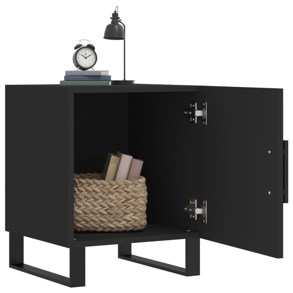 Nachttische 2 Stk. Schwarz 40x40x50 cm Holzwerkstoff - Pazzar.ch