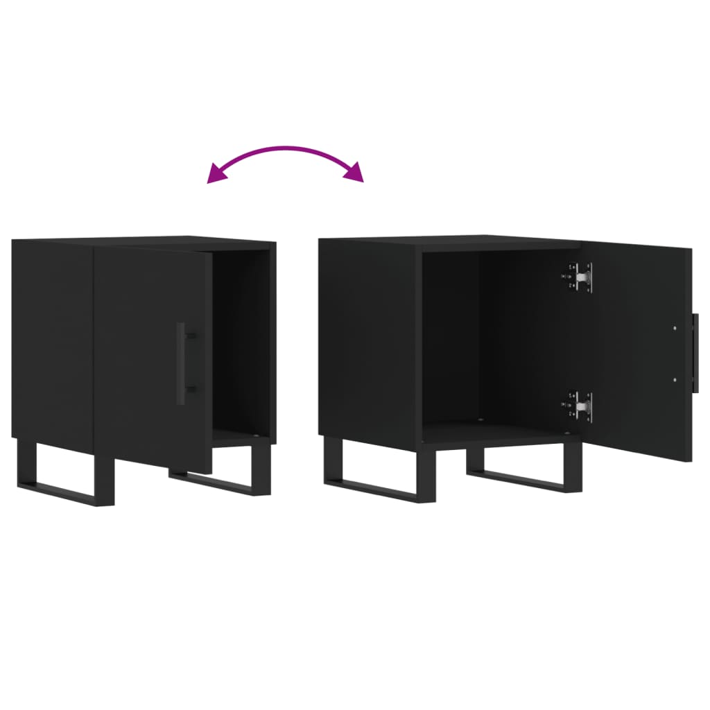 Nachttische 2 Stk. Schwarz 40x40x50 cm Holzwerkstoff - Pazzar.ch