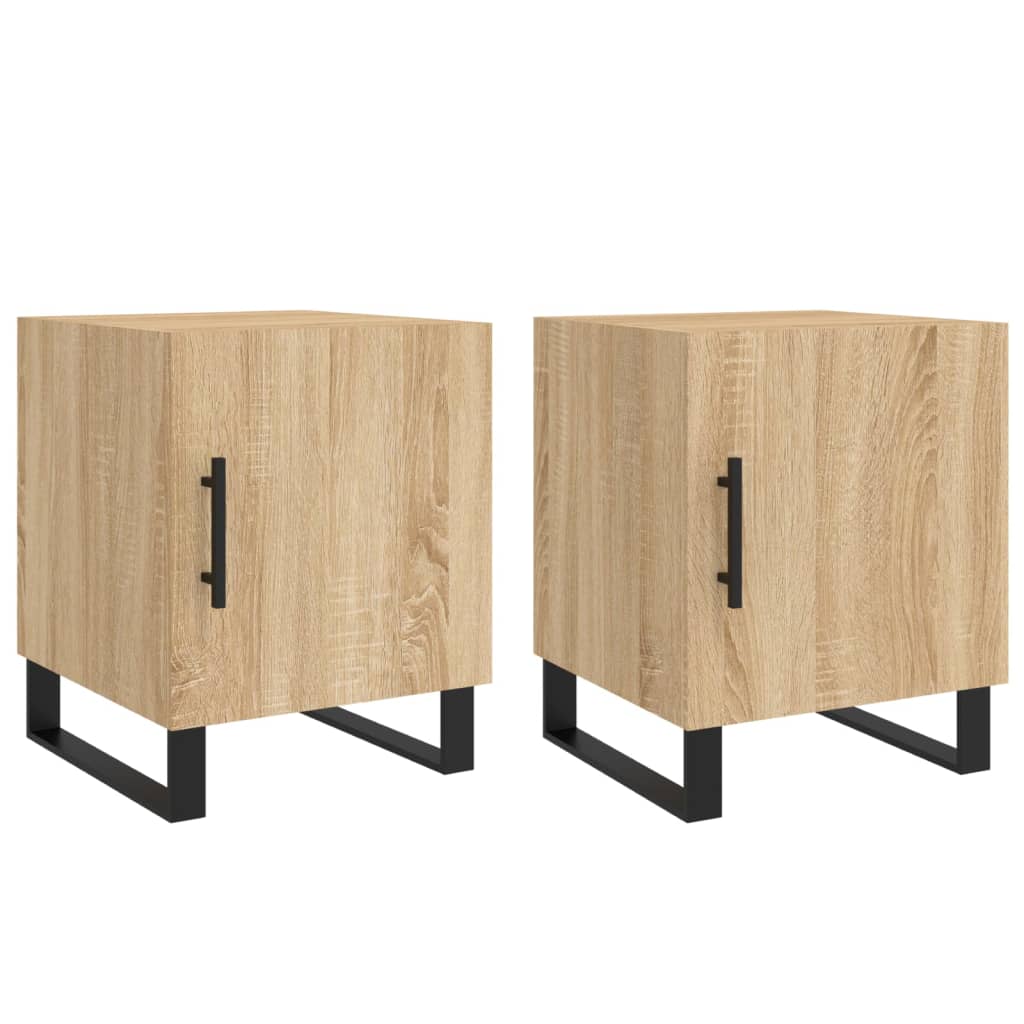 Nachttische 2 Stk. Sonoma-Eiche 40x40x50 cm Holzwerkstoff - Pazzar.ch