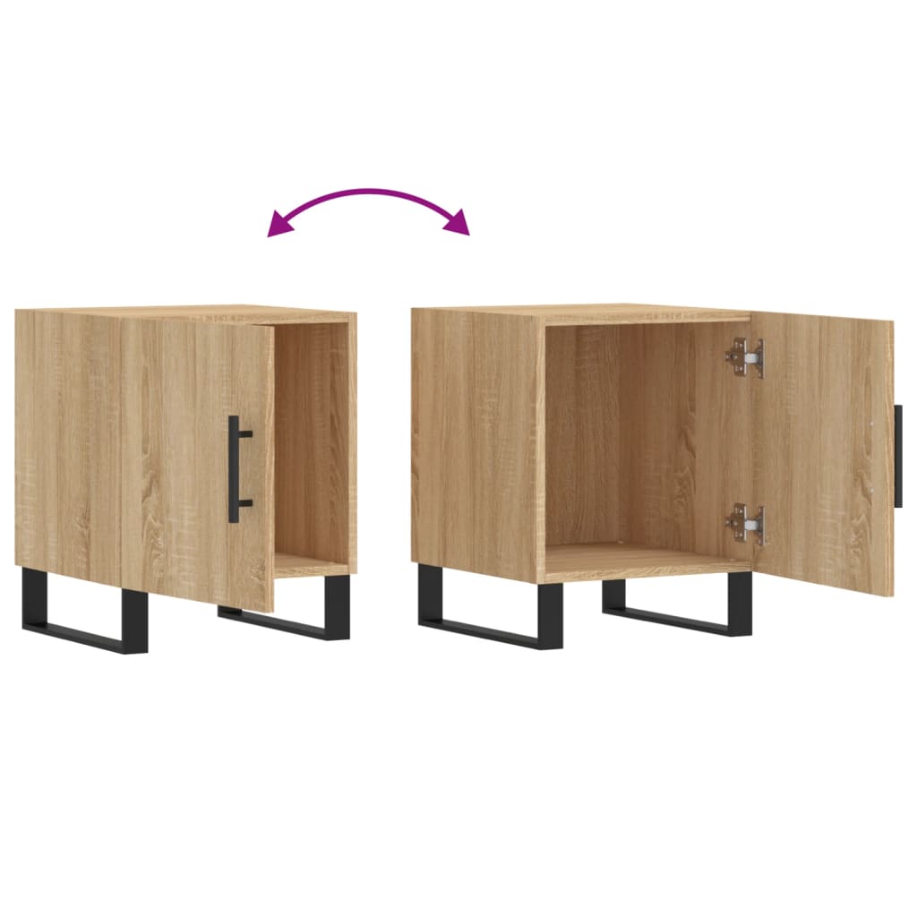 Nachttische 2 Stk. Sonoma-Eiche 40x40x50 cm Holzwerkstoff - Pazzar.ch