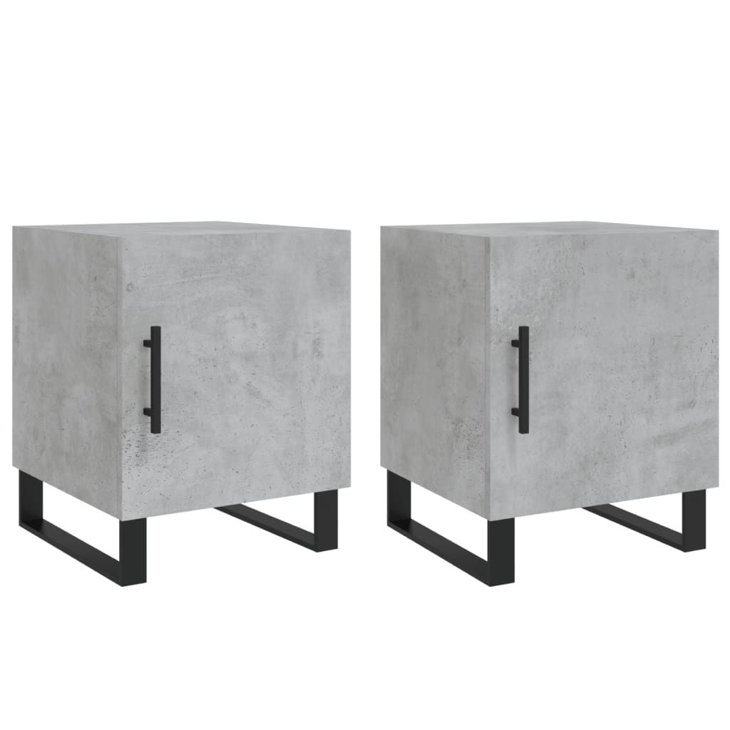 Nachttische 2 Stk. Betongrau 40x40x50 cm Holzwerkstoff - Pazzar.ch