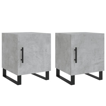 Nachttische 2 Stk. Betongrau 40x40x50 cm Holzwerkstoff - Pazzar.ch