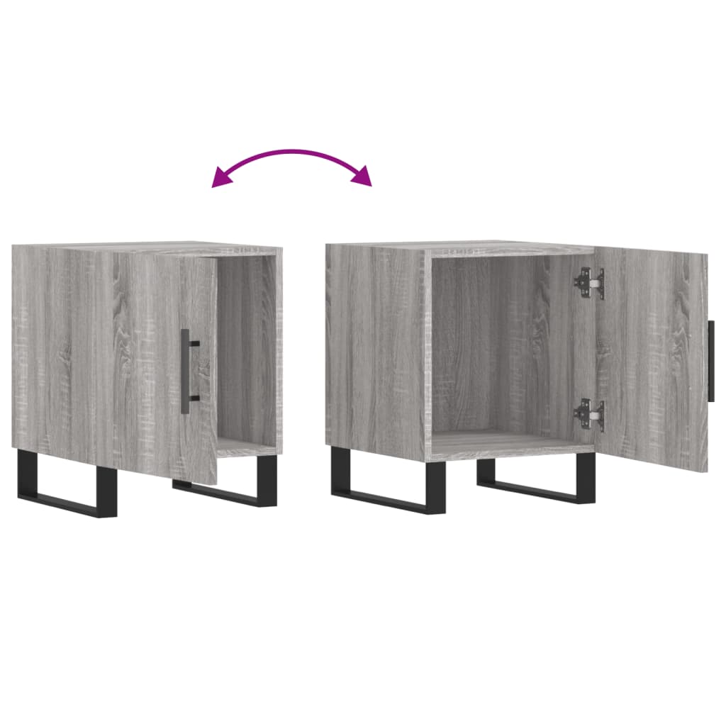 Nachttische 2 Stk. Grau Sonoma 40x40x50 cm Holzwerkstoff - Pazzar.ch