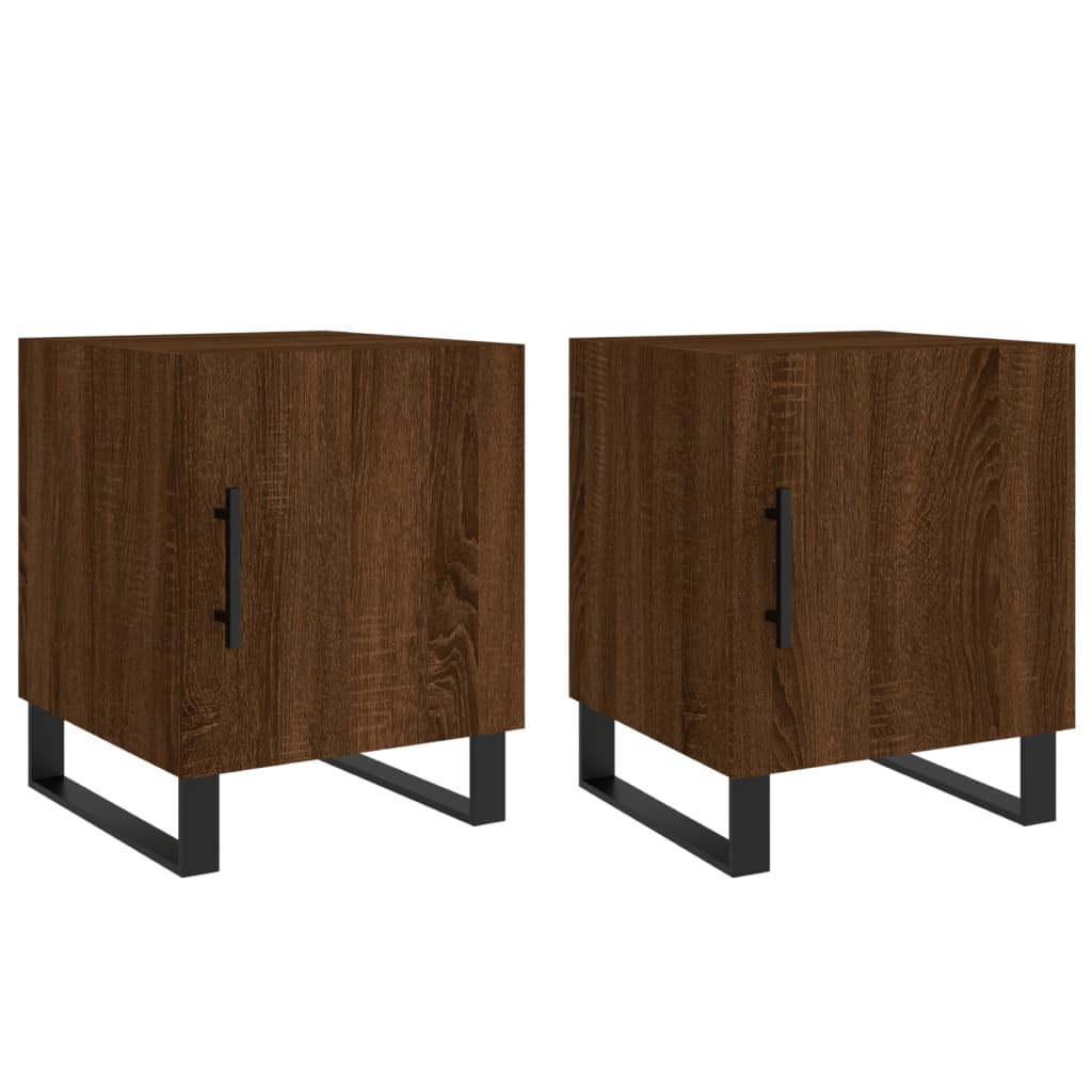 Nachttische 2 Stk. Braun Eichen-Optik 40x40x50 cm Holzwerkstoff - Pazzar.ch