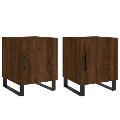 Nachttische 2 Stk. Braun Eichen-Optik 40x40x50 cm Holzwerkstoff - Pazzar.ch