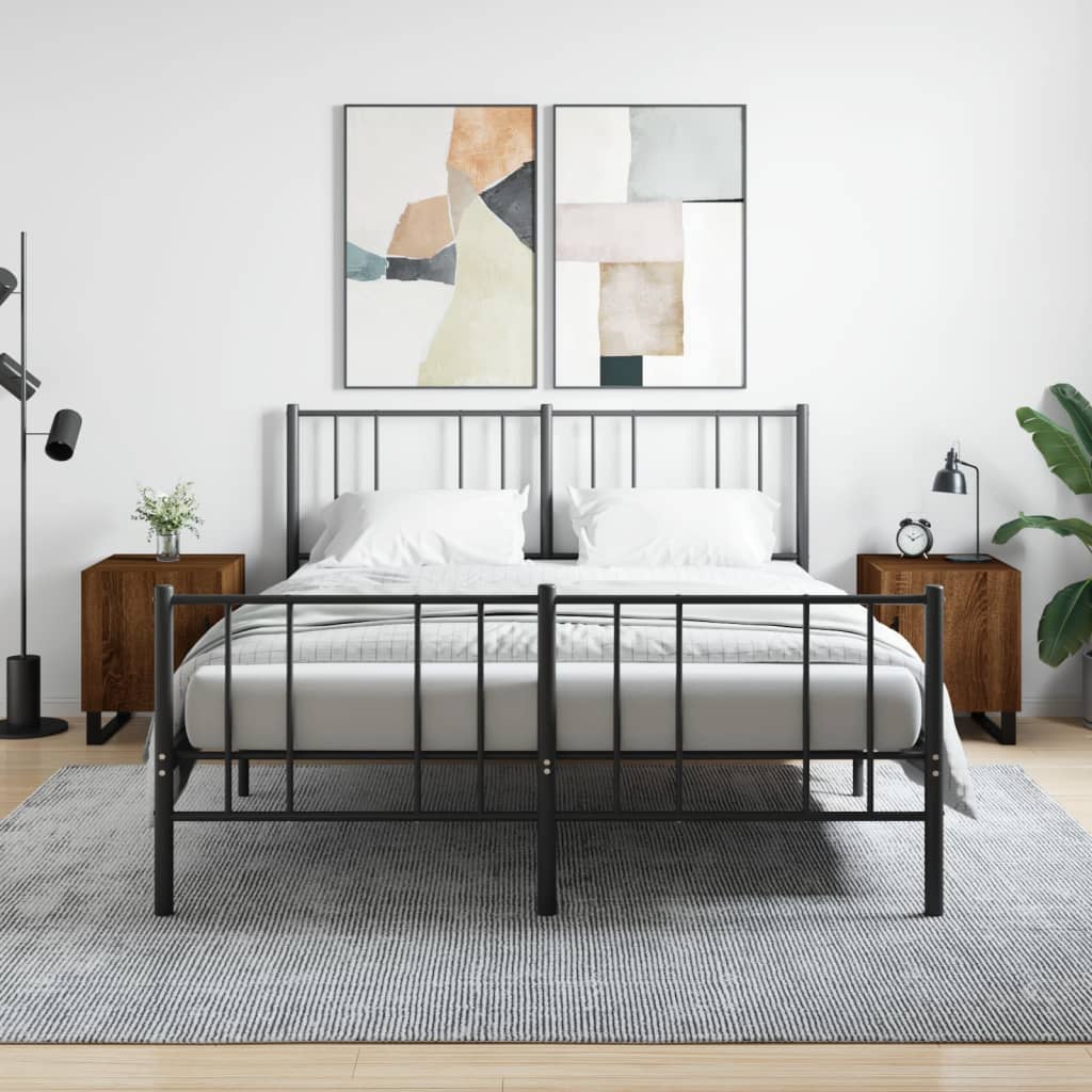 Nachttische 2 Stk. Braun Eichen-Optik 40x40x50 cm Holzwerkstoff - Pazzar.ch