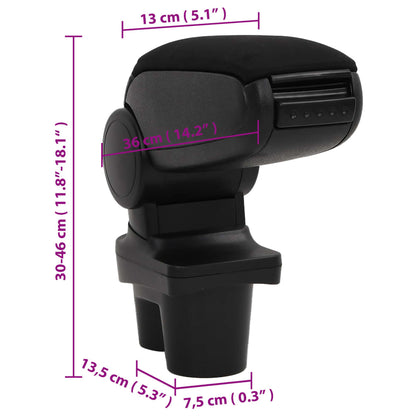 Auto-Armlehne Schwarz 13x36x(30-46) cm ABS - Pazzar.ch