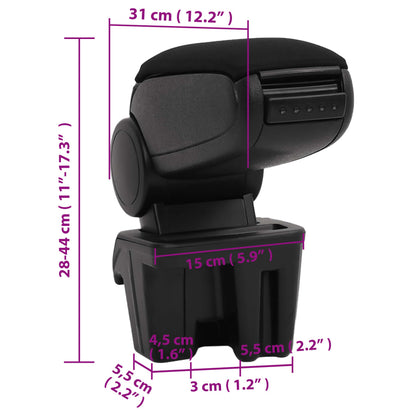 Auto-Armlehne Schwarz 15x31x(28-44) cm ABS - Pazzar.ch