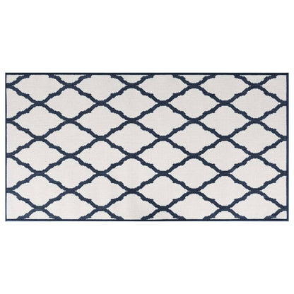 Outdoor-Teppich Marineblau Weiß 80x150 cm Beidseitig Nutzbar - Pazzar.ch