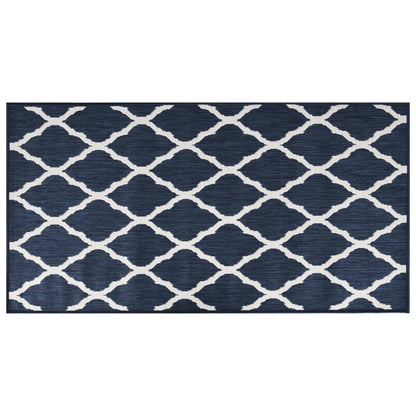 Outdoor-Teppich Marineblau Weiß 80x150 cm Beidseitig Nutzbar - Pazzar.ch