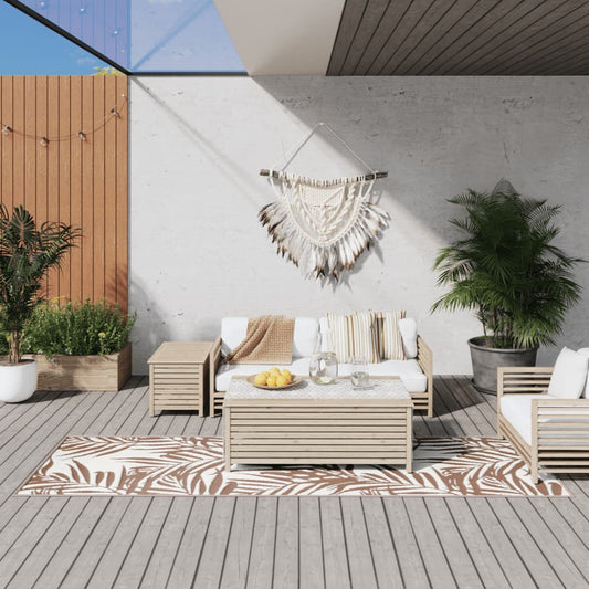 Outdoor-Teppich Braun und Weiß 80x250 cm Beidseitig Nutzbar - Pazzar.ch