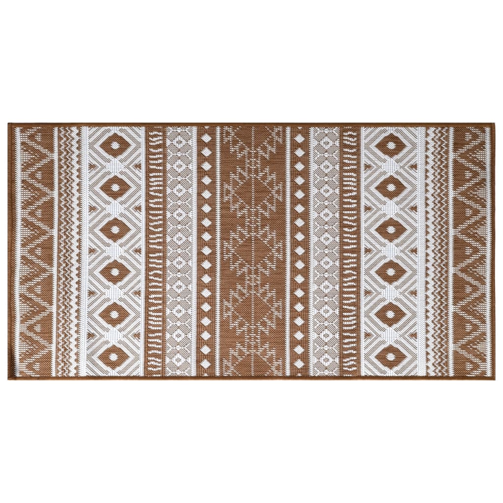 Outdoor-Teppich Braun und Weiß 80x150 cm Beidseitig Nutzbar - Pazzar.ch