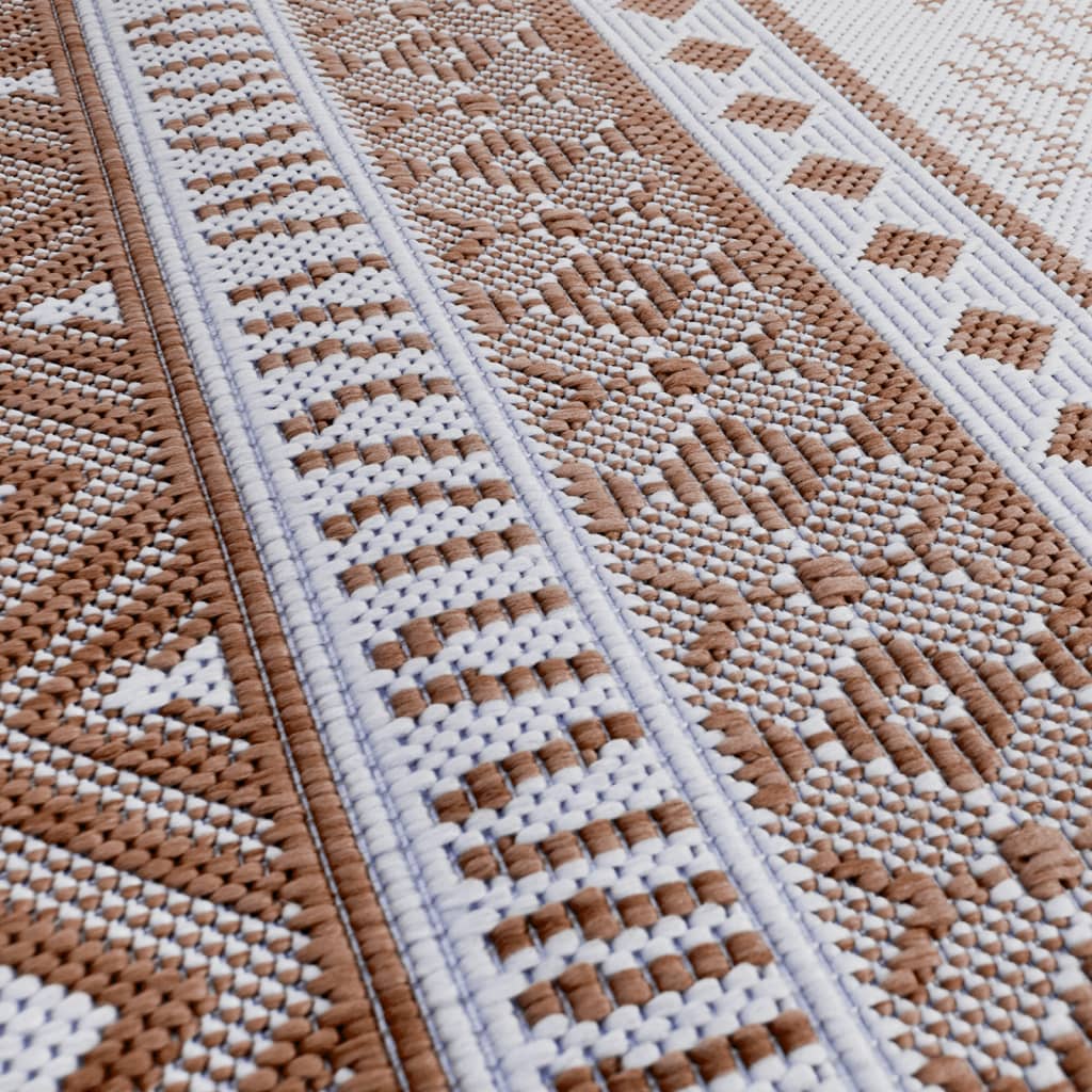 Outdoor-Teppich Braun und Weiß 80x150 cm Beidseitig Nutzbar - Pazzar.ch