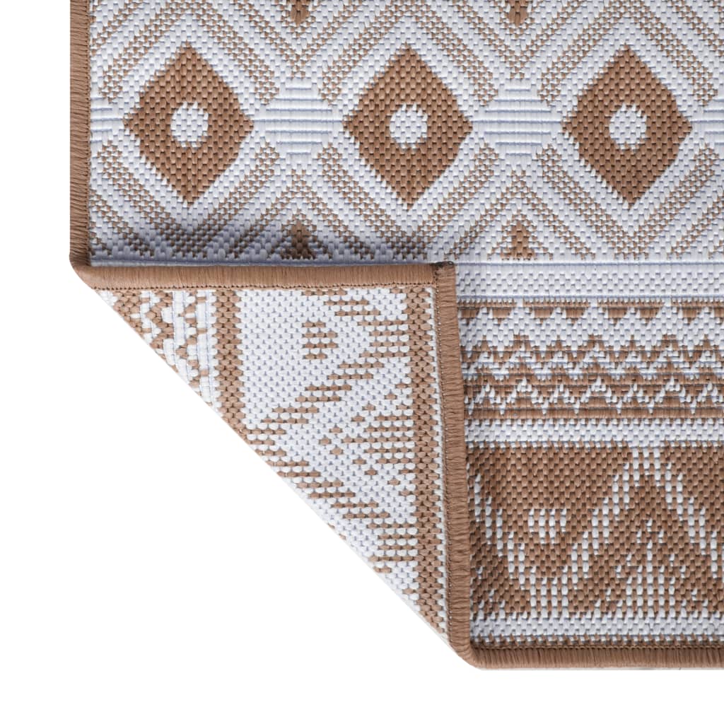 Outdoor-Teppich Braun und Weiß 80x150 cm Beidseitig Nutzbar - Pazzar.ch