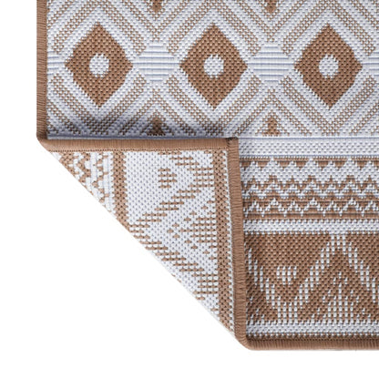 Outdoor-Teppich Braun und Weiß 80x150 cm Beidseitig Nutzbar - Pazzar.ch
