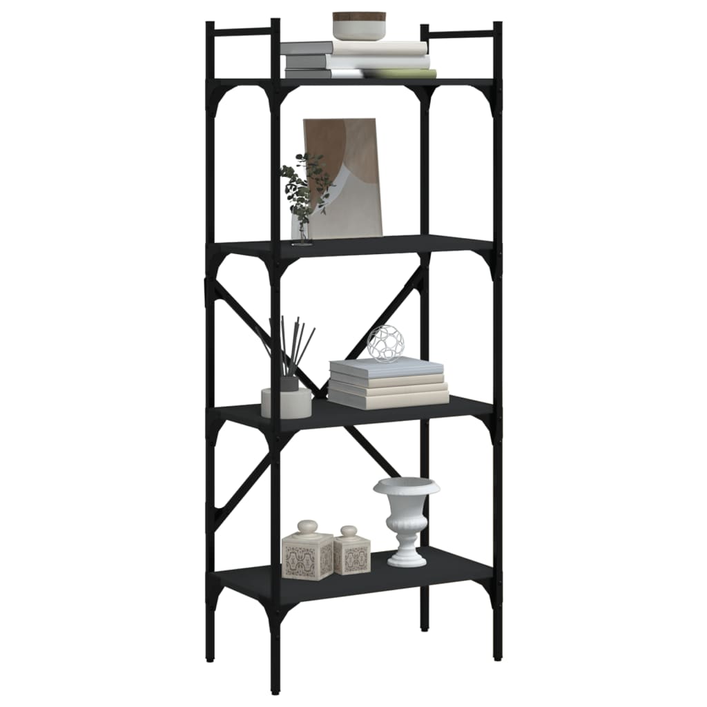 Bücherregal 4 Fächer Schwarz 56x31,5x138,5 cm Holzwerkstoff - Pazzar.ch