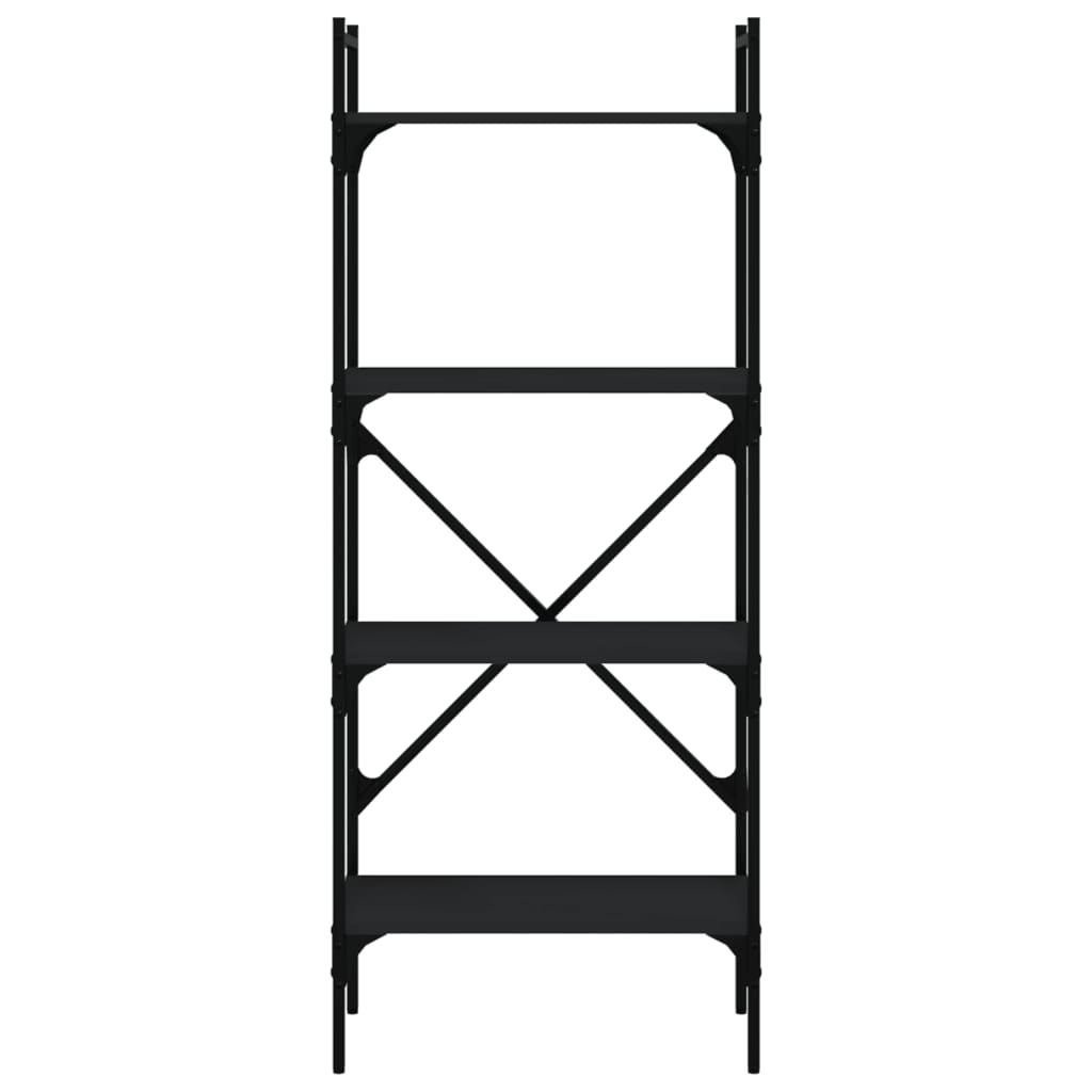 Bücherregal 4 Fächer Schwarz 56x31,5x138,5 cm Holzwerkstoff - Pazzar.ch