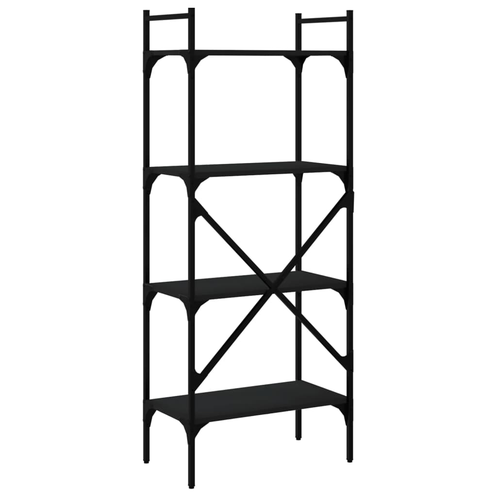 Bücherregal 4 Fächer Schwarz 56x31,5x138,5 cm Holzwerkstoff - Pazzar.ch