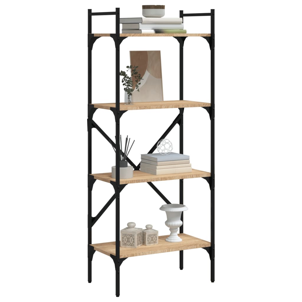 Bücherregal 4 Fächer Sonoma-Eiche 56x31,5x138,5cm Holzwerkstoff - Pazzar.ch