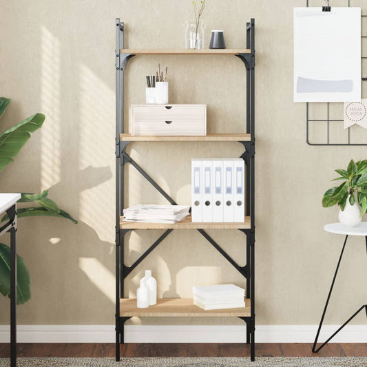 Bücherregal 4 Fächer Sonoma-Eiche 56x31,5x138,5cm Holzwerkstoff - Pazzar.ch