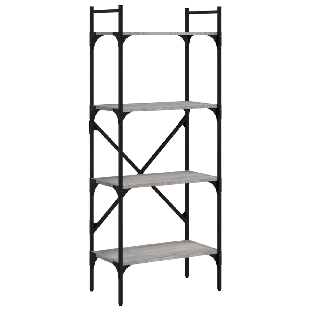 Bücherregal 4 Fächer Grau Sonoma 56x31,5x138,5 cm Holzwerkstoff - Pazzar.ch