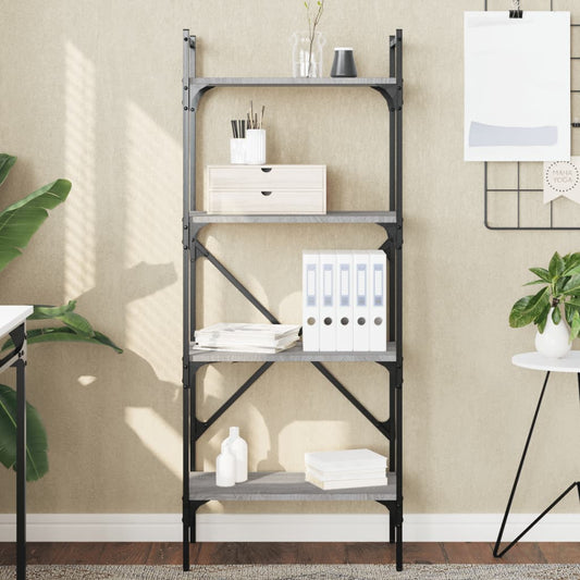Bücherregal 4 Fächer Grau Sonoma 56x31,5x138,5 cm Holzwerkstoff - Pazzar.ch