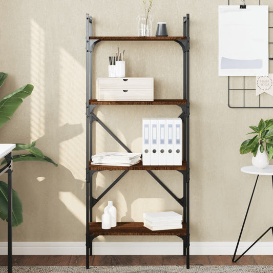 Bücherregal 4 Fächer Braun Eiche 56x31,5x138,5 cm Holzwerkstoff - Pazzar.ch