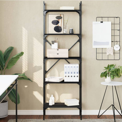 Bücherregal 5 Fächer Schwarz 56x31,5x174 cm Holzwerkstoff - Pazzar.ch