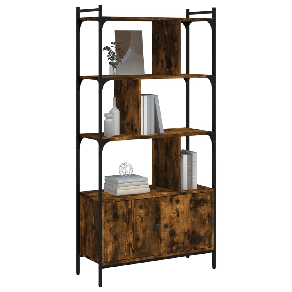 Bücherregal mit Tür Räuchereiche 76,5x30x154,5 cm Holzwerkstoff - Pazzar.ch
