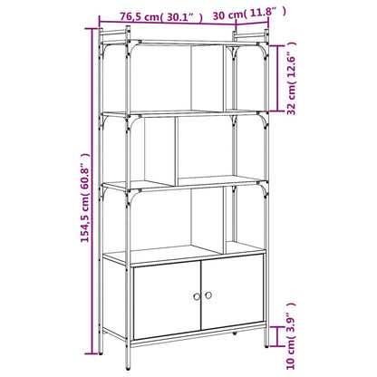 Bücherregal mit Tür Räuchereiche 76,5x30x154,5 cm Holzwerkstoff - Pazzar.ch