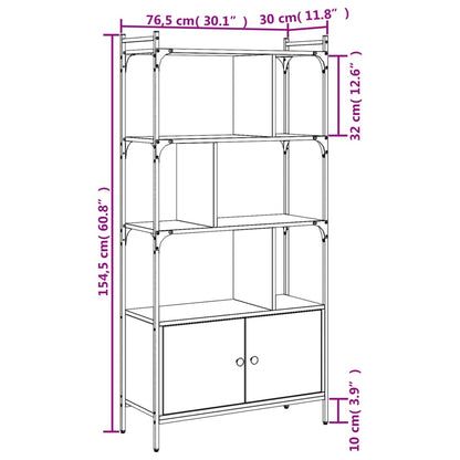 Bücherregal mit Türen Grau Sonoma 76,5x30x154,5cm Holzwerkstoff - Pazzar.ch