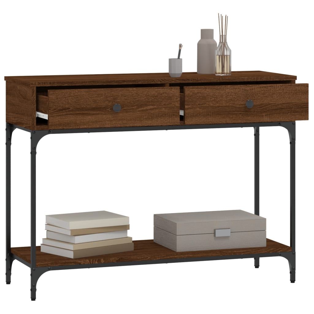 Konsolentisch Braun Eichen-Optik 100x34,5x75 cm Holzwerkstoff - Pazzar.ch