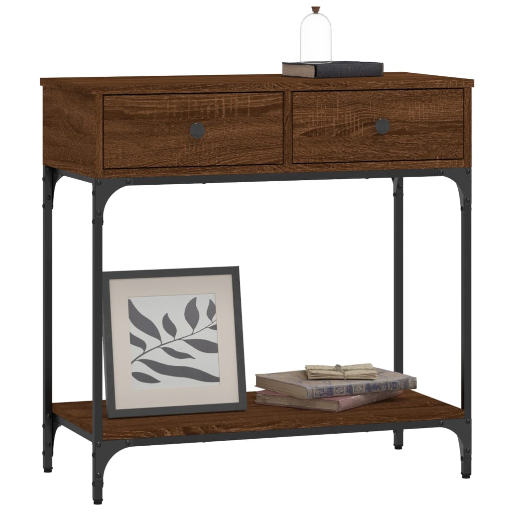 Konsolentisch Braun Eichen-Optik 75x34,5x75 cm Holzwerkstoff - Pazzar.ch