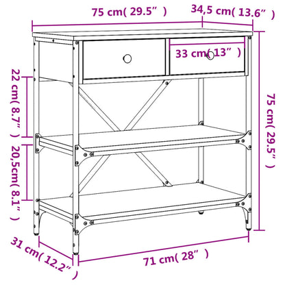 Konsolentisch Räuchereiche 75x34,5x75 cm Holzwerkstoff - Pazzar.ch