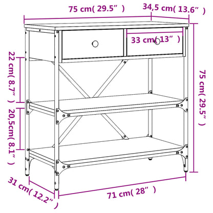 Konsolentisch Braun Eichen-Optik 75x34,5x75 cm Holzwerkstoff - Pazzar.ch