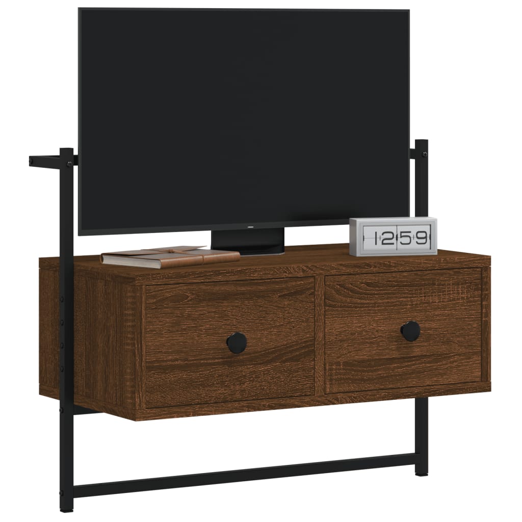 TV-Wandschrank Braun Eiche 60,5x30x51 cm Holzwerkstoff - Pazzar.ch