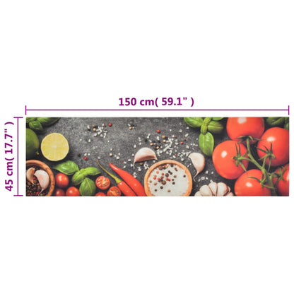 Küchenteppich Waschbar Gemüse 45x150 cm Samt - Pazzar.ch