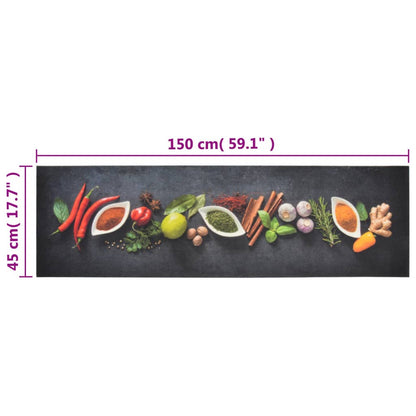 Küchenteppich Waschbar Gewürze 45x150 cm Samt - Pazzar.ch