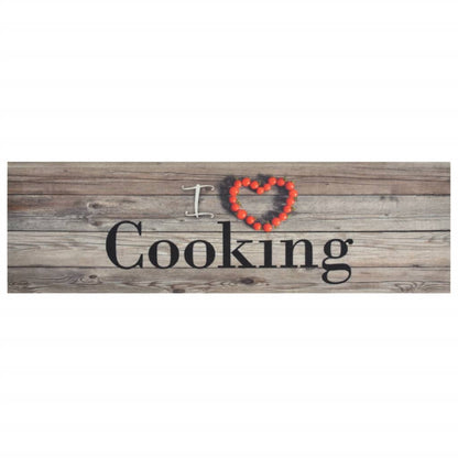 Küchenteppich Waschbar Cooking Grau 45x150 cm Samt - Pazzar.ch