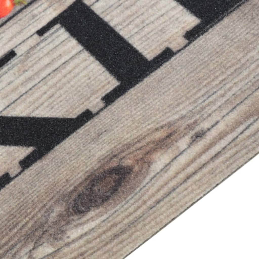 Küchenteppich Waschbar Cooking Grau 45x150 cm Samt - Pazzar.ch