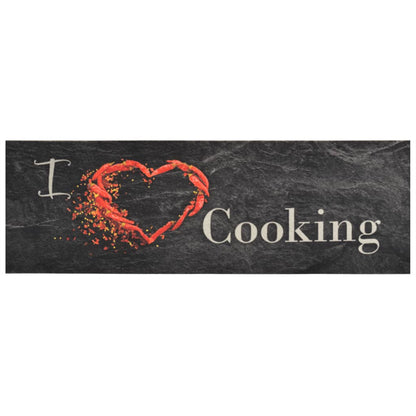 Küchenteppich Waschbar Cooking Schwarz 60x180 cm Samt - Pazzar.ch